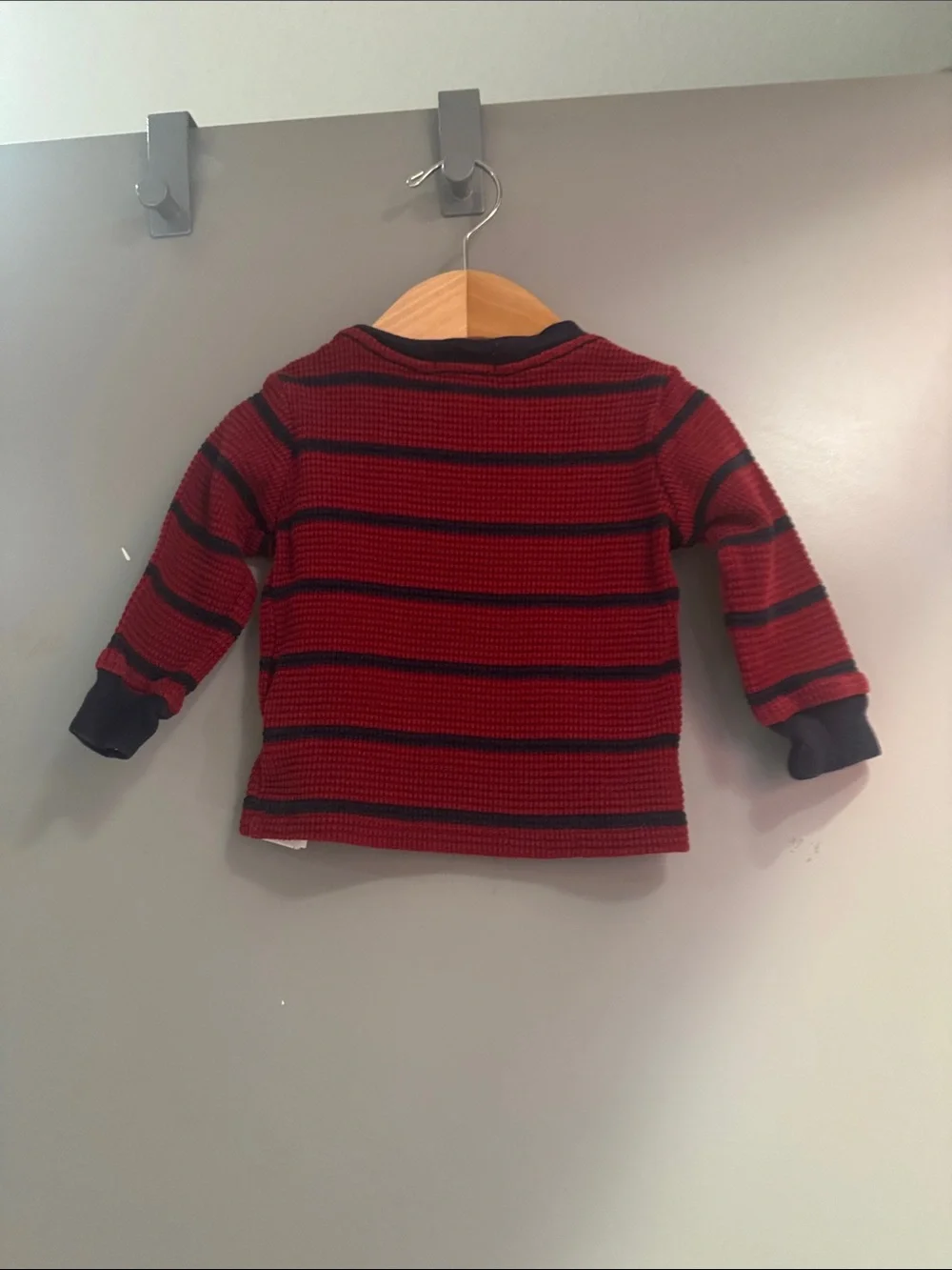Ralph Lauren Red with Navy Stripe Long-Sleeve Knit Top